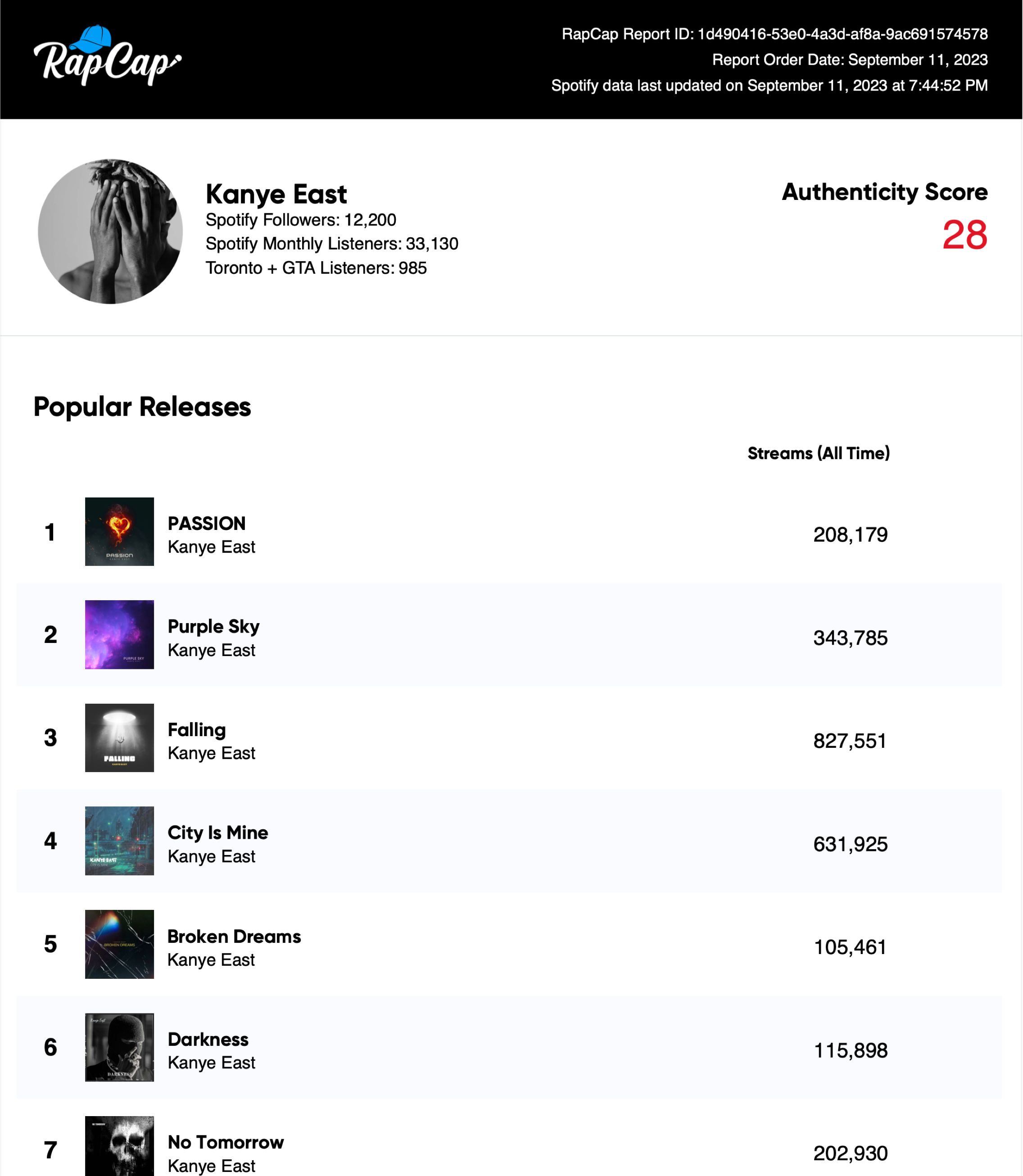 RapCap Sample Report
